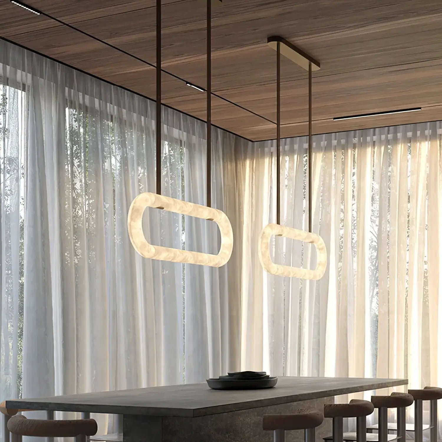Circle Alabaster Chandelier - orvaliadecor