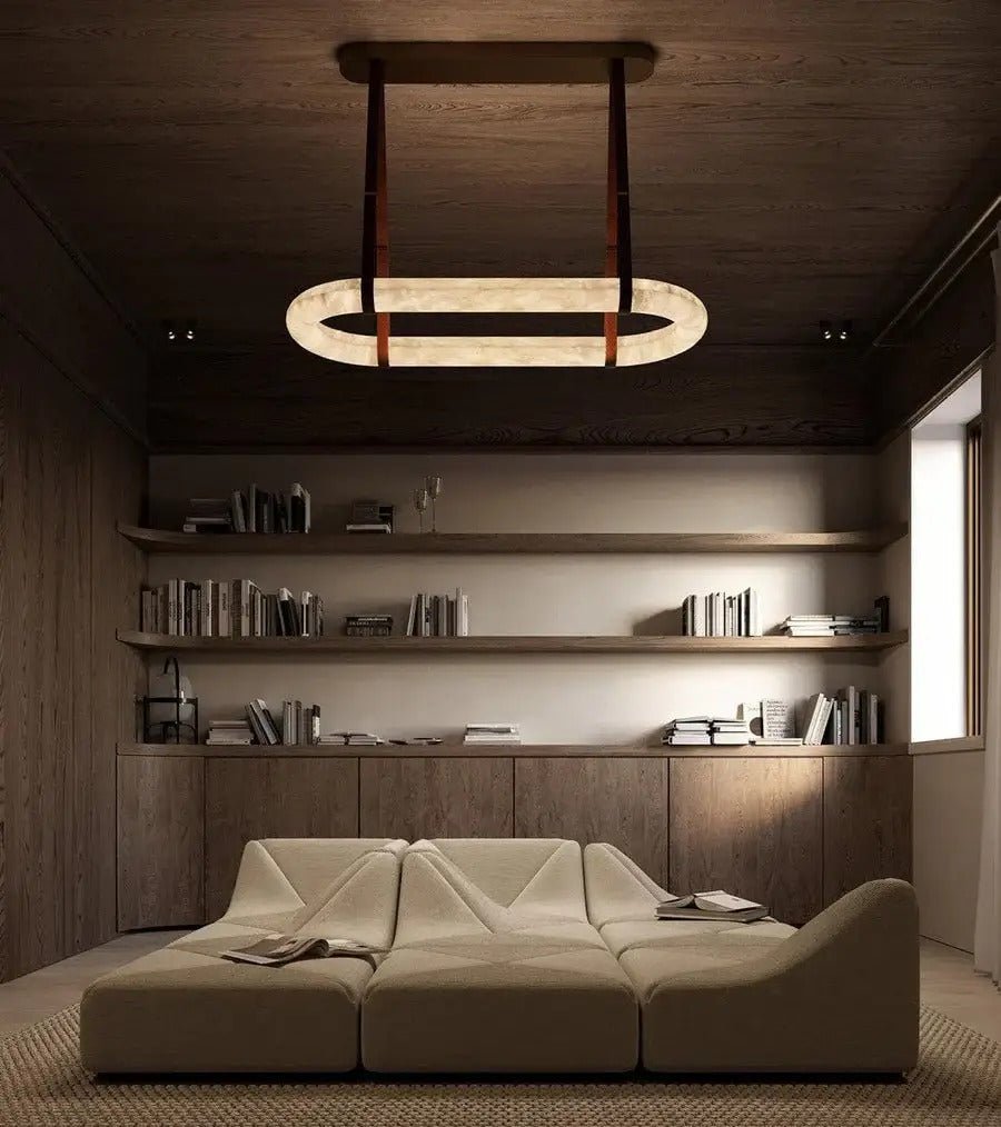 Circle Alabaster Chandelier - orvaliadecor
