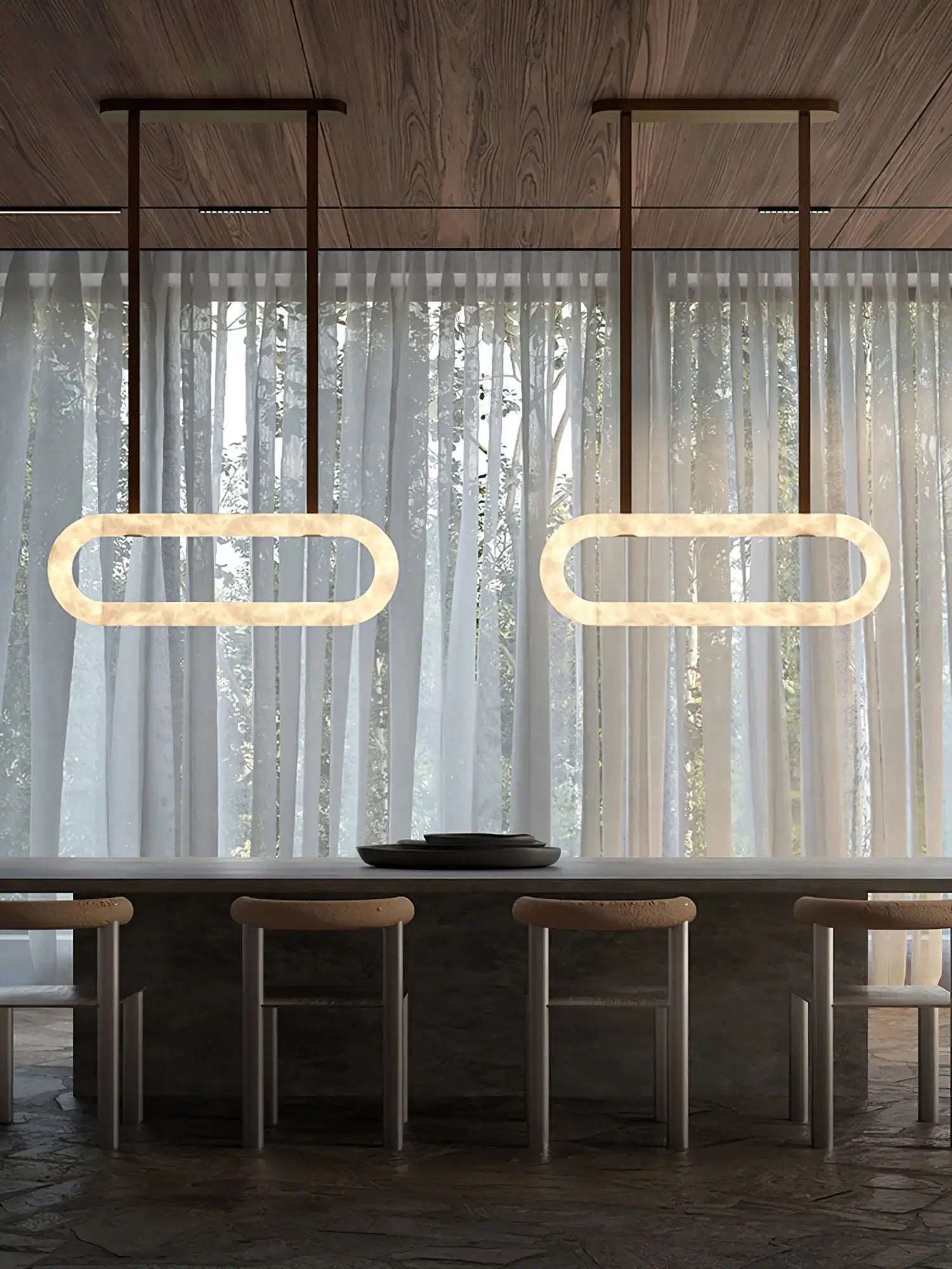 Circle Alabaster Chandelier - orvaliadecor