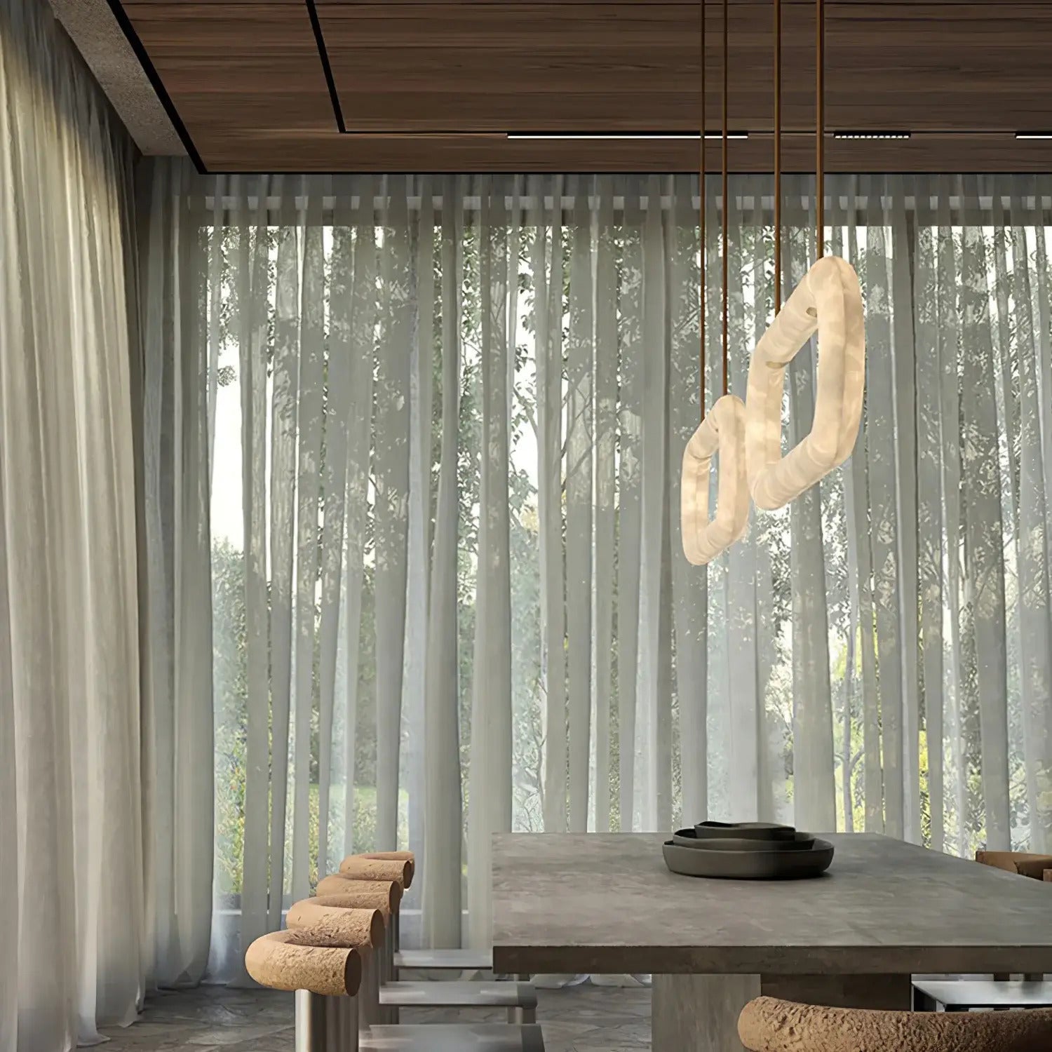 Circle Alabaster Chandelier - orvaliadecor