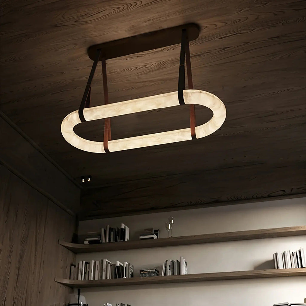 Circle Alabaster Chandelier - orvaliadecor