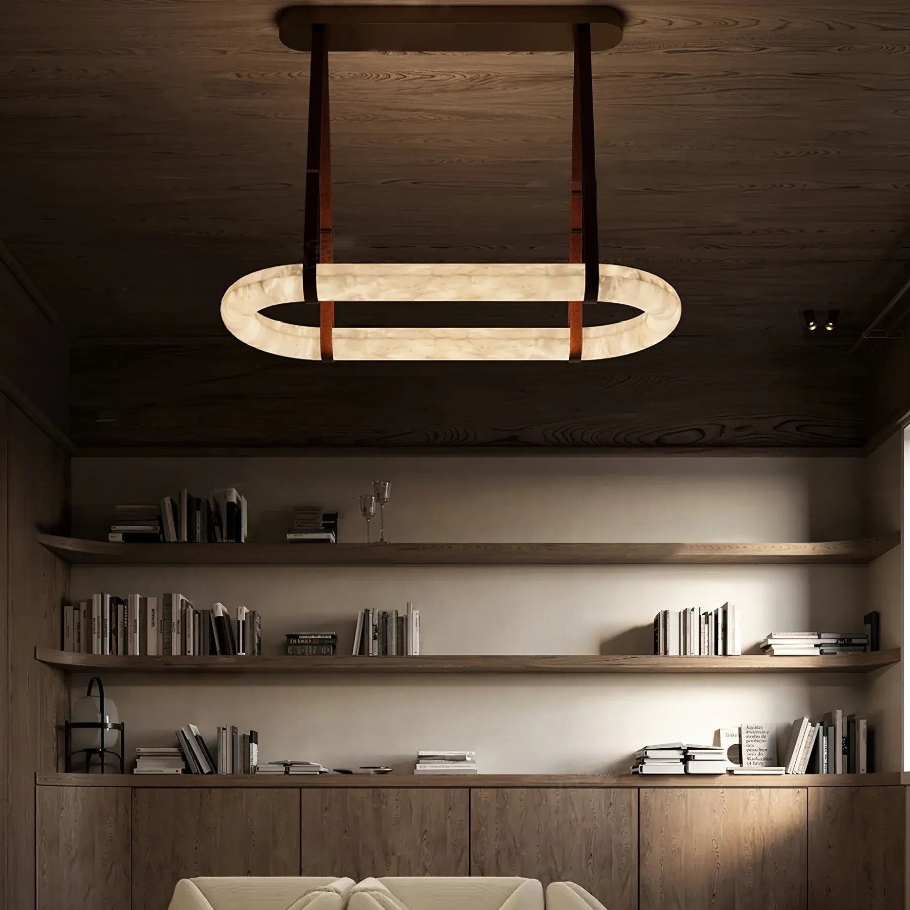 Circle Alabaster Chandelier - orvaliadecor