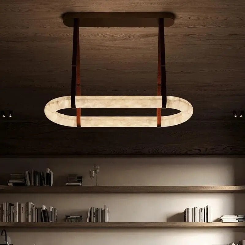 Circle Alabaster Chandelier - orvaliadecor