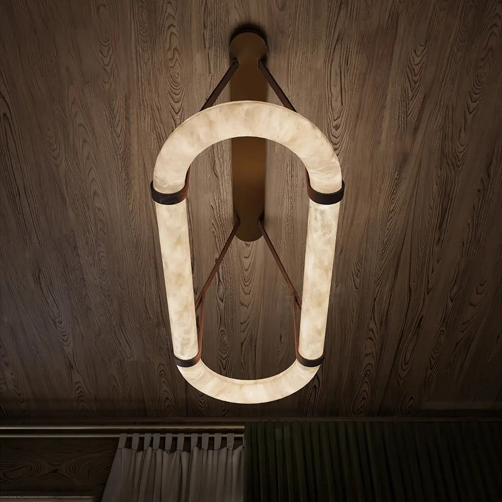 Circle Alabaster Chandelier - orvaliadecor