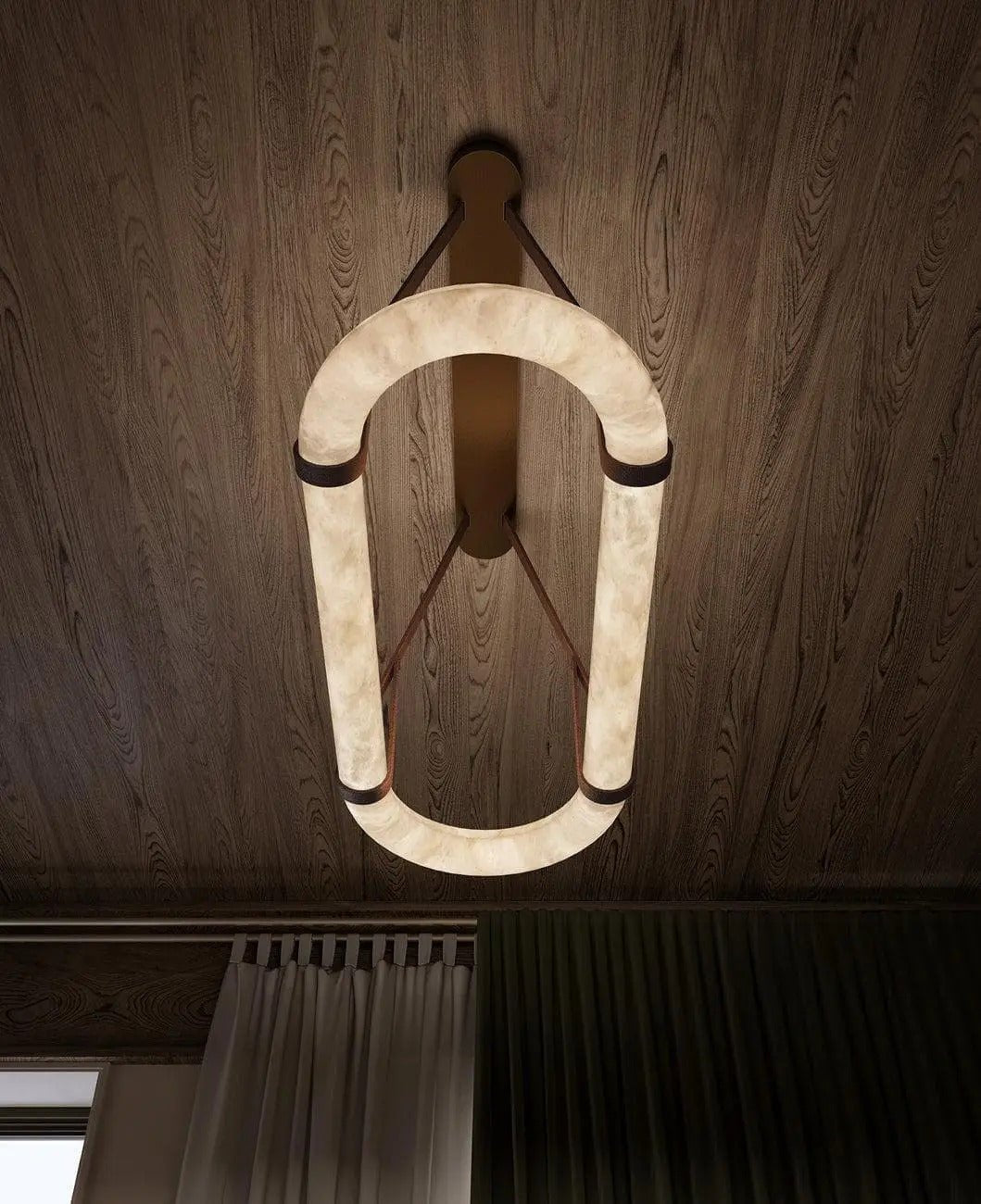 Circle Alabaster Chandelier - orvaliadecor