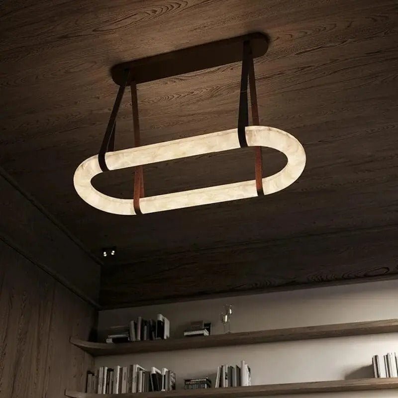 Circle Alabaster Chandelier - orvaliadecor