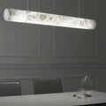 Cylindrical Alabaste Linear Chandelier - orvaliadecor