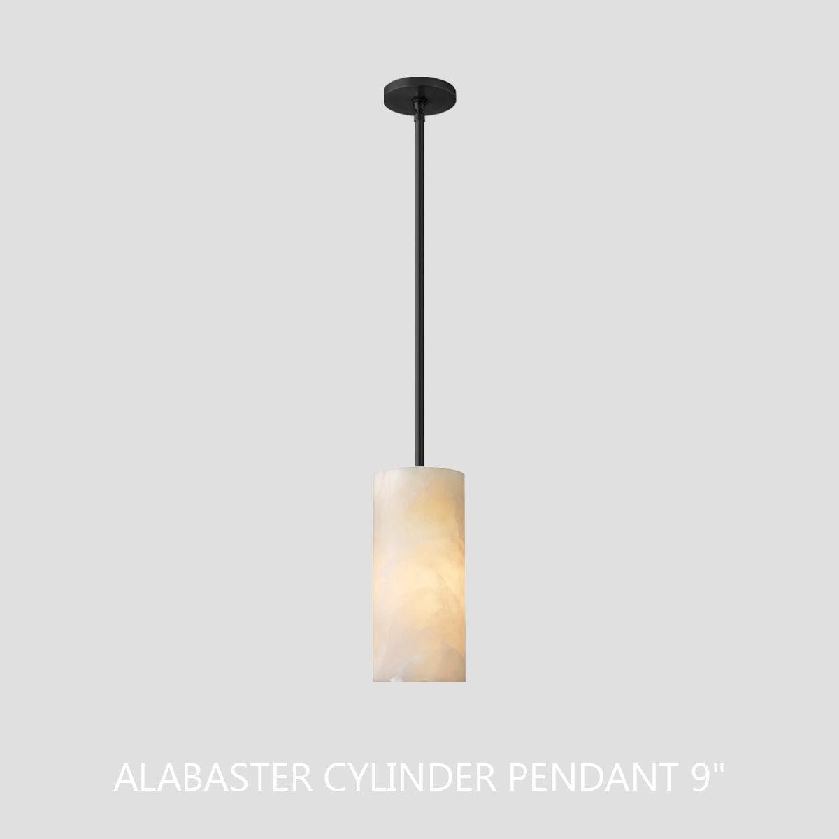 Hand Carved Alabaster Cylinder Pendant - orvaliadecor