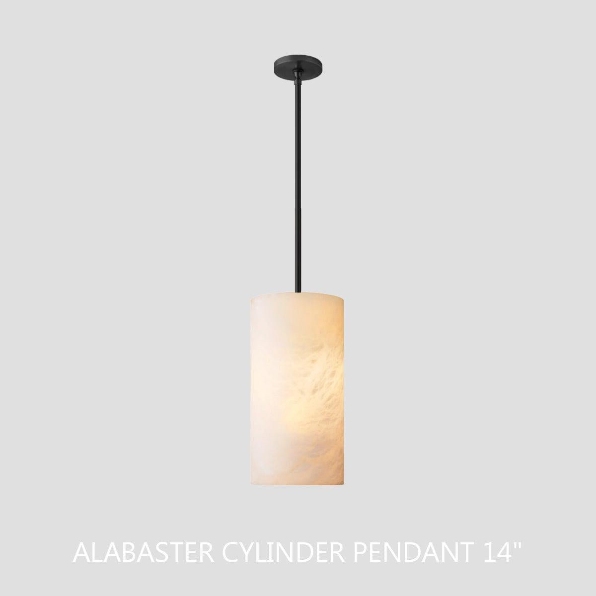Hand Carved Alabaster Cylinder Pendant - orvaliadecor