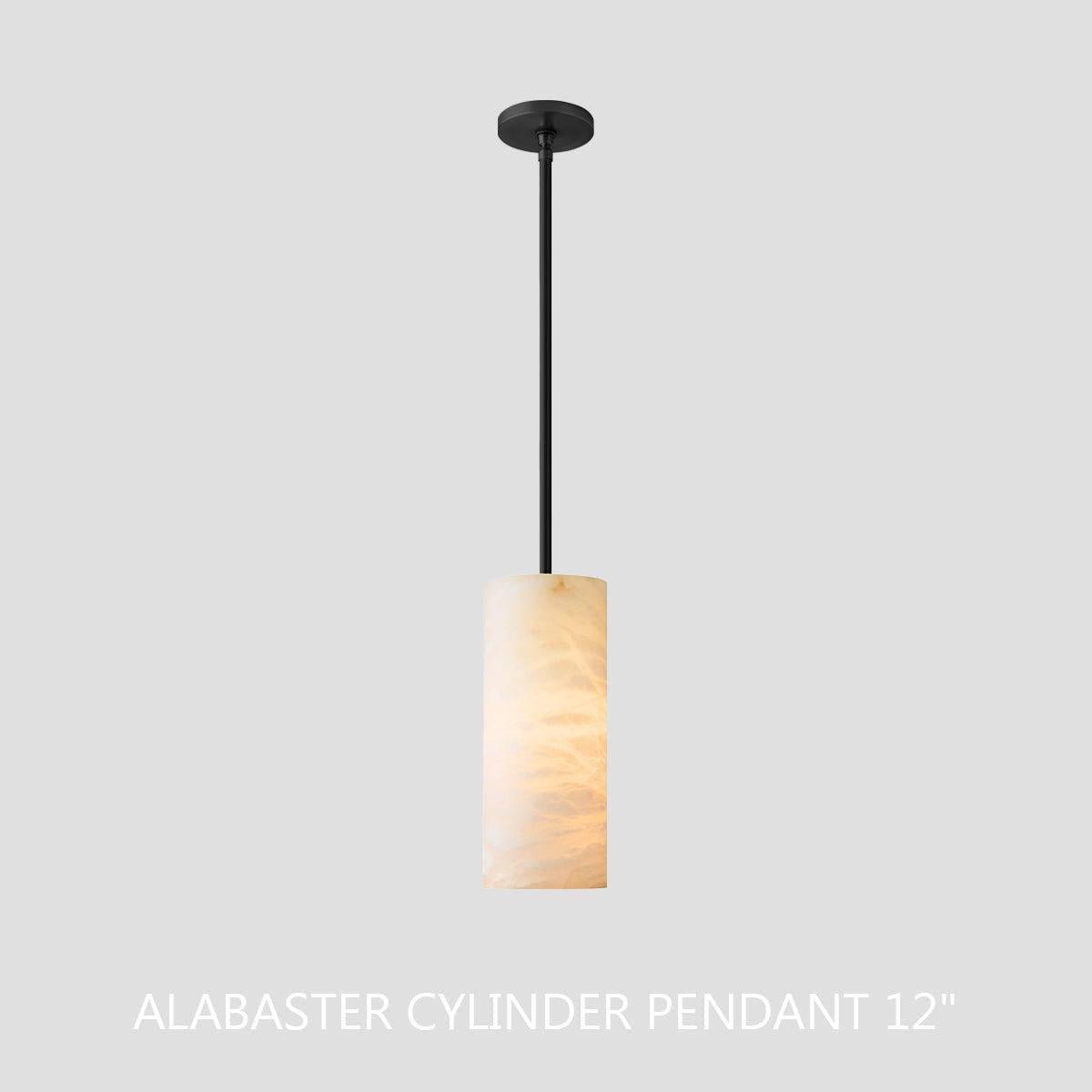 Hand Carved Alabaster Cylinder Pendant - orvaliadecor