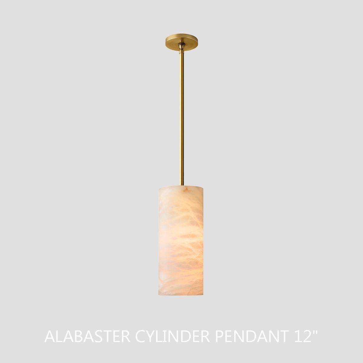 Hand Carved Alabaster Cylinder Pendant - orvaliadecor