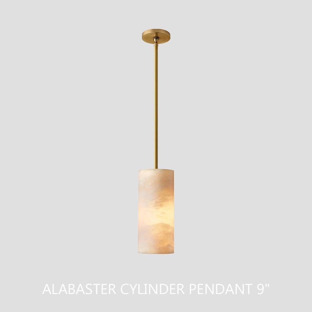 Hand Carved Alabaster Cylinder Pendant - orvaliadecor