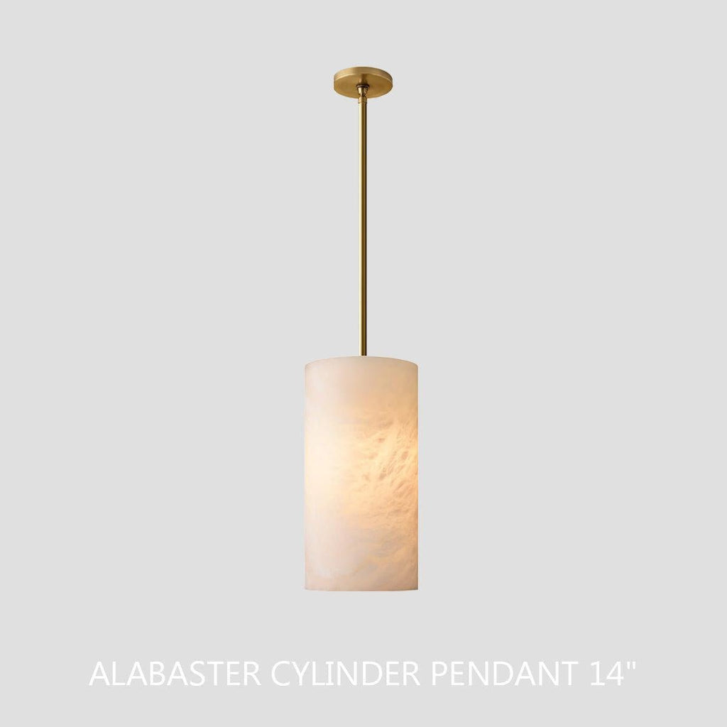Hand Carved Alabaster Cylinder Pendant - orvaliadecor