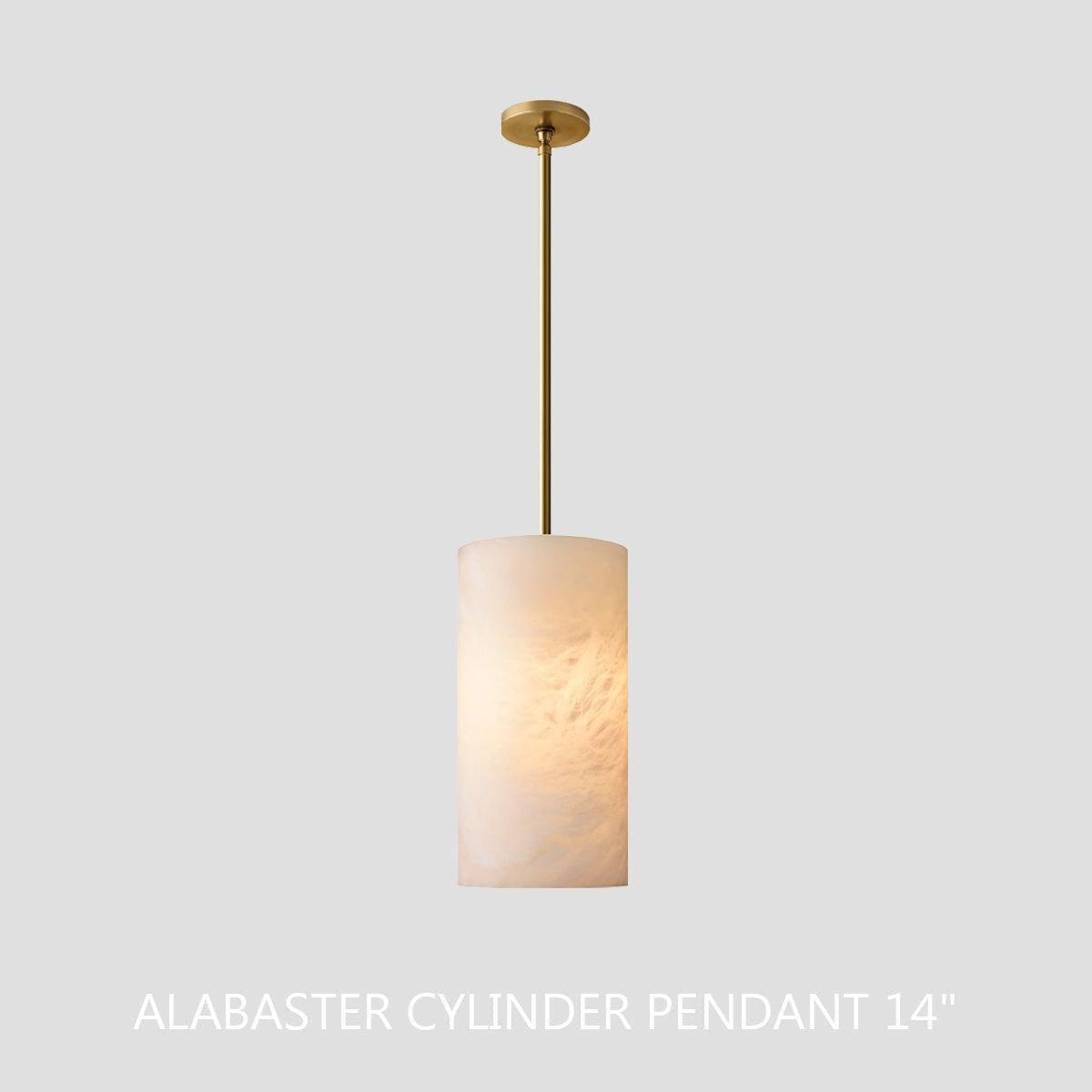 Hand Carved Alabaster Cylinder Pendant - orvaliadecor