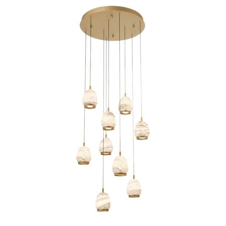 Lucidate Alabaster Round LED Chandelier - orvaliadecor