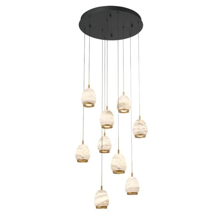 Lucidate Alabaster Round LED Chandelier - orvaliadecor
