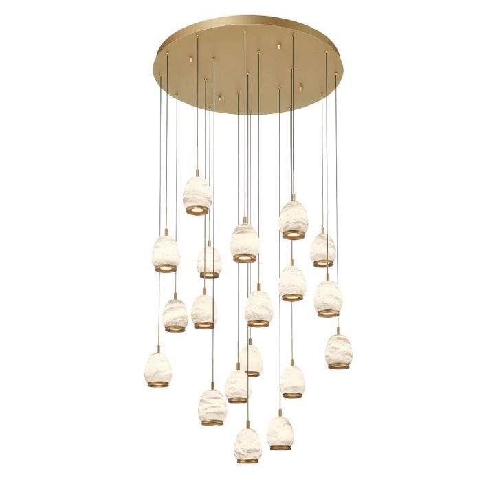Lucidate Alabaster Round LED Chandelier - orvaliadecor