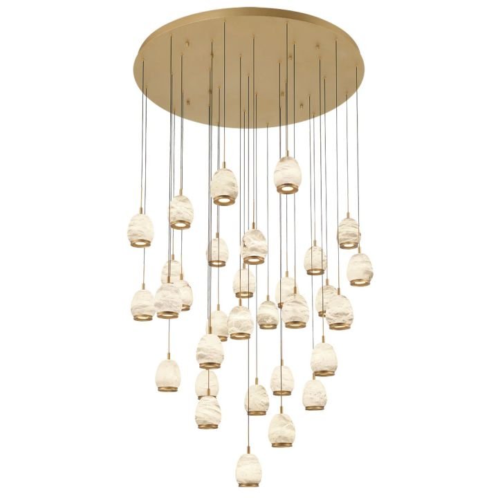 Lucidate Alabaster Round LED Chandelier - orvaliadecor