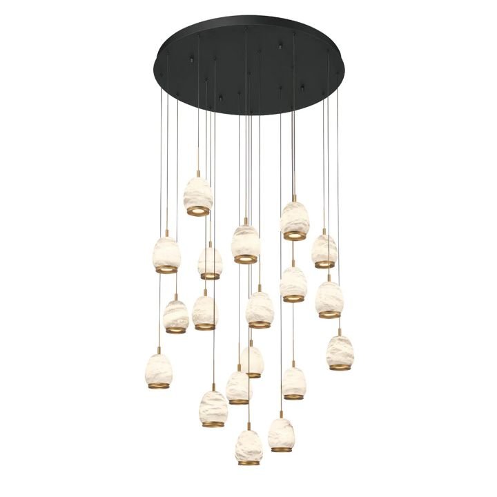 Lucidate Alabaster Round LED Chandelier - orvaliadecor