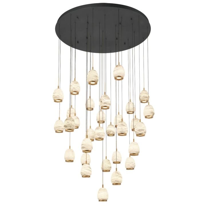 Lucidate Alabaster Round LED Chandelier - orvaliadecor