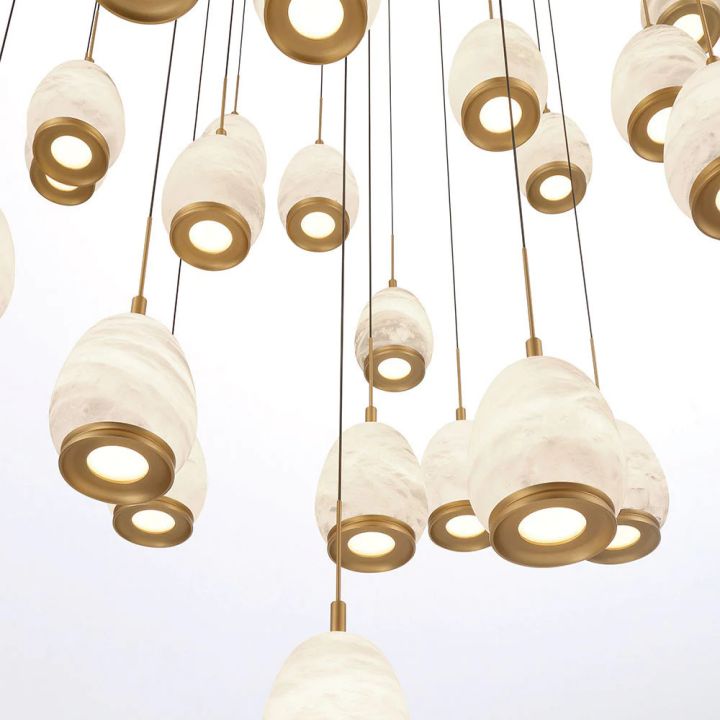 Lucidate Alabaster Round LED Chandelier - orvaliadecor