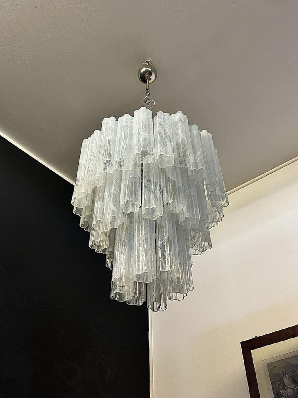 Murano Chandelier – 48 tubes – Alabaster White - orvaliadecor