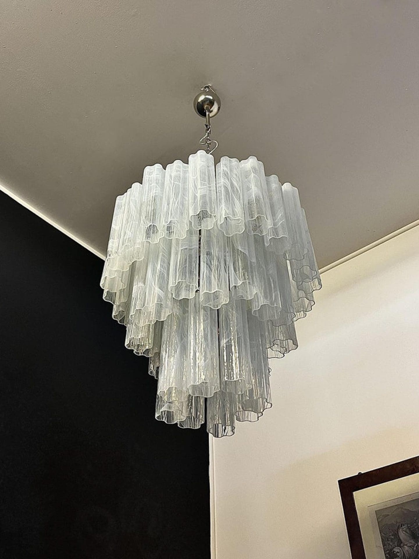 Murano Chandelier – 48 tubes – Alabaster White - orvaliadecor