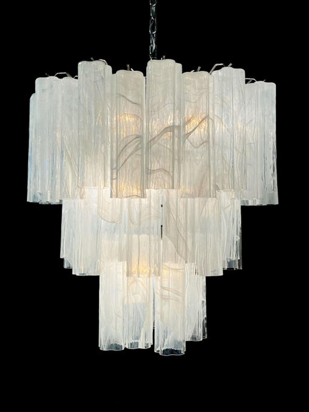 Murano Chandelier – 48 tubes – Alabaster White - orvaliadecor