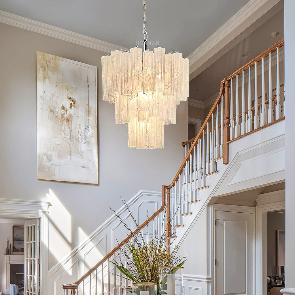 Murano Chandelier – 48 tubes – Alabaster White - orvaliadecor