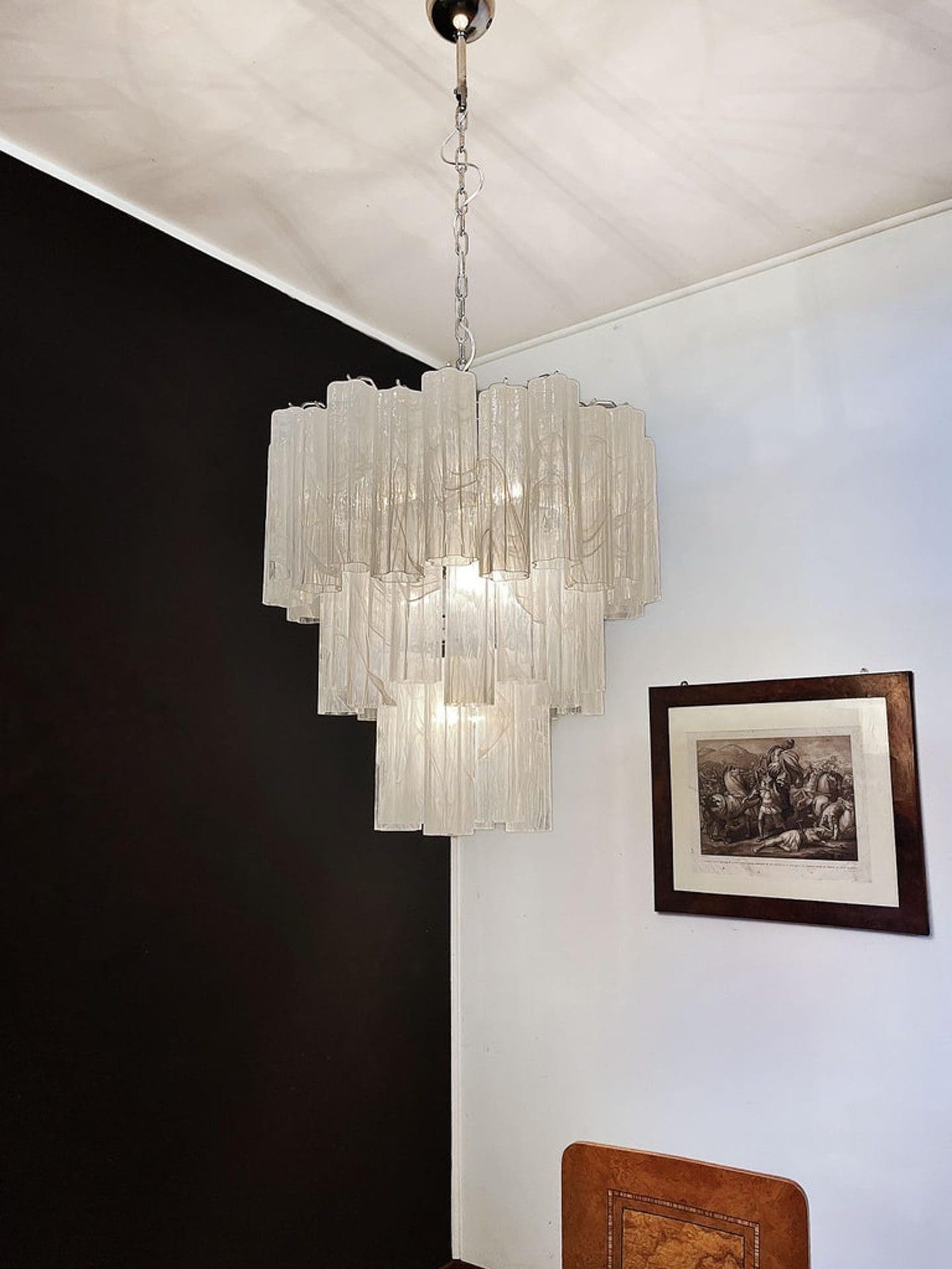 Murano Chandelier – 48 tubes – Alabaster White - orvaliadecor