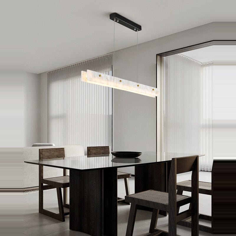 Natural Alabaster Kitchen Island Dinning Room Chandelier 60" - orvaliadecor