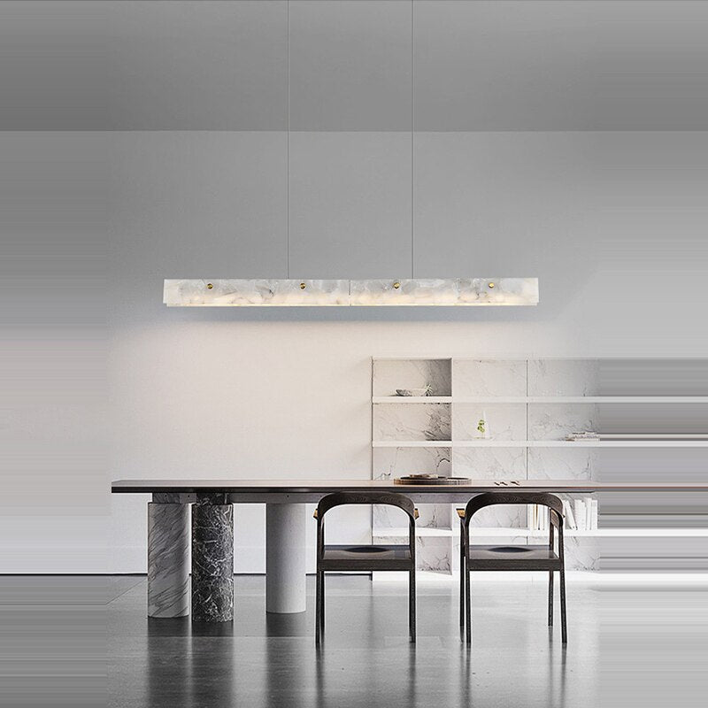 Natural Alabaster Kitchen Island Dinning Room Chandelier 60" - orvaliadecor