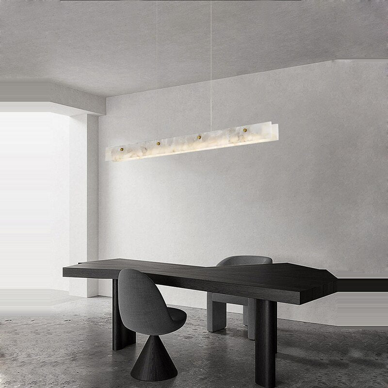 Natural Alabaster Kitchen Island Dinning Room Chandelier 60" - orvaliadecor