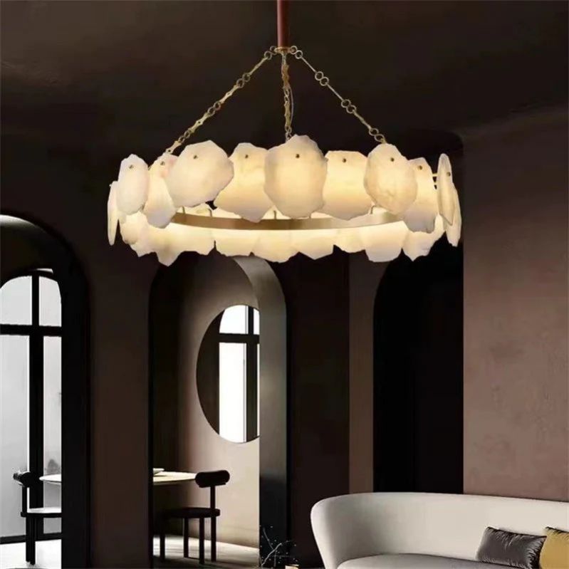 Noes Alabaster Round Chandelier - orvaliadecor