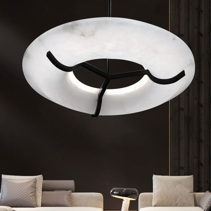 Nova Modern Round Alabaster Chandelier - orvaliadecor