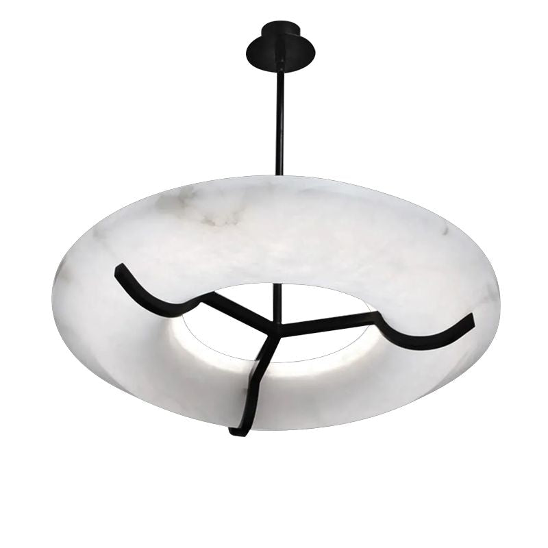 Nova Modern Round Alabaster Chandelier - orvaliadecor