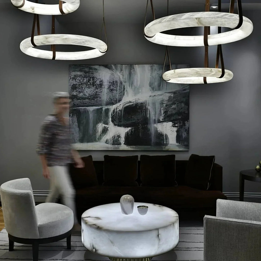 Oslo Alabaster Chandelier - orvaliadecor