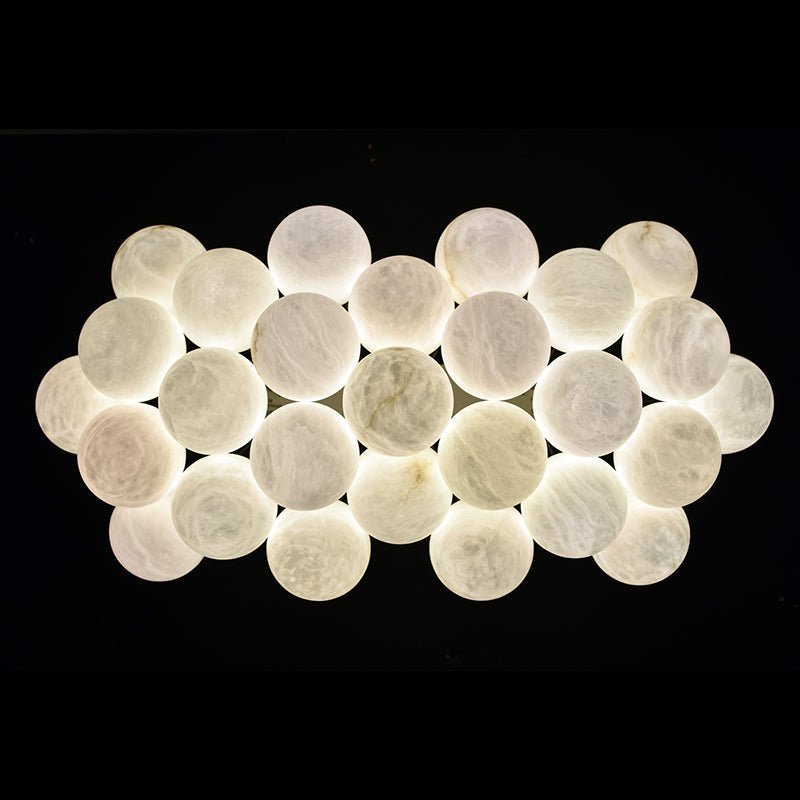 Rectangular Chandelier Alabaster Ball Chandelier - orvaliadecor