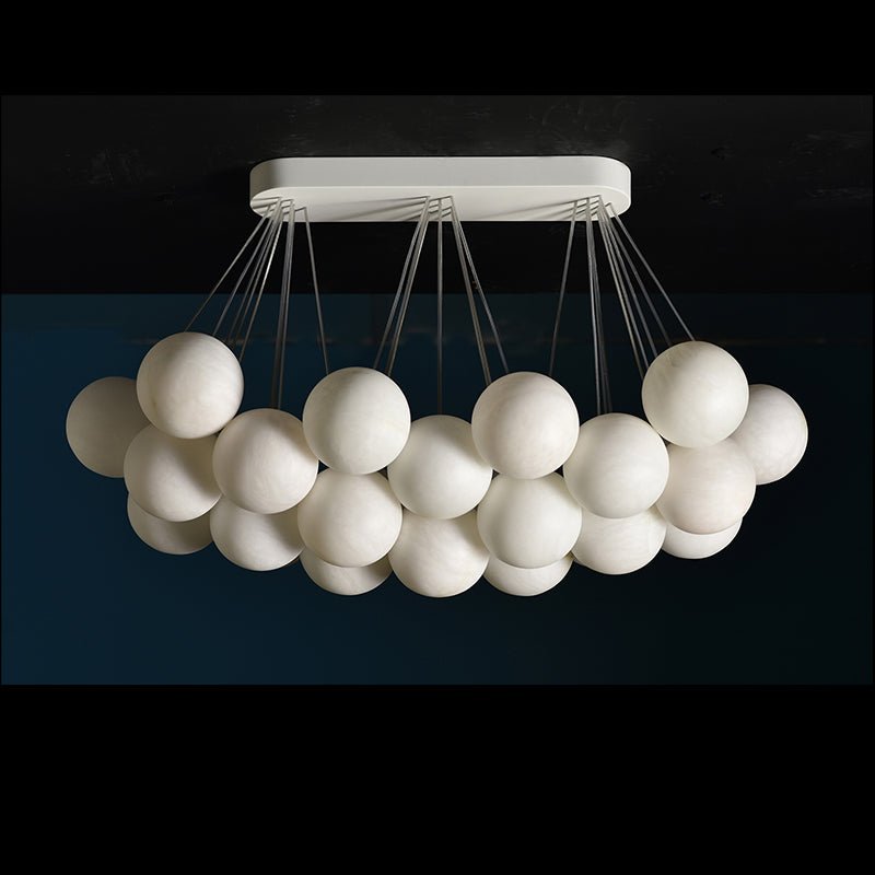 Rectangular Chandelier Alabaster Ball Chandelier - orvaliadecor