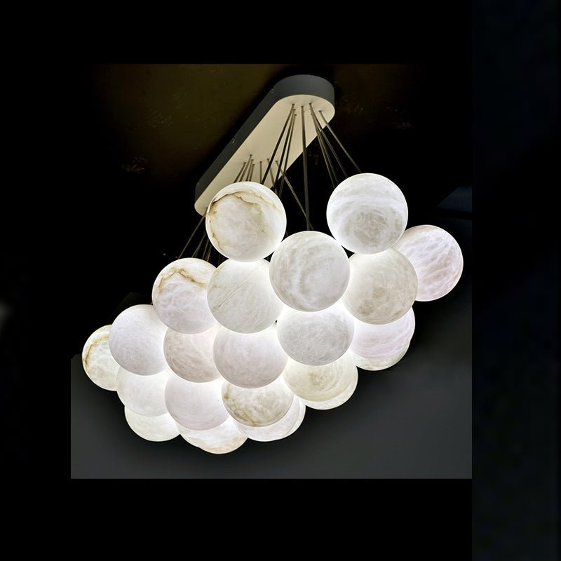 Rectangular Chandelier Alabaster Ball Chandelier - orvaliadecor
