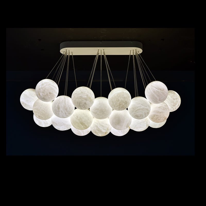 Rectangular Chandelier Alabaster Ball Chandelier - orvaliadecor