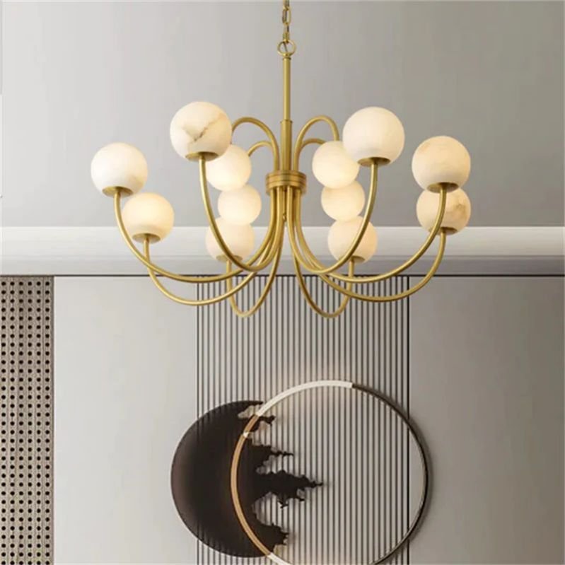 Sienna Alabaster Radial Chandelier - orvaliadecor