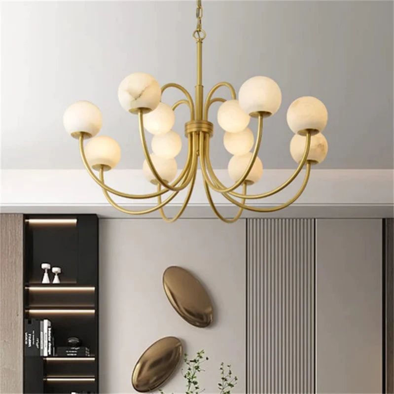 Sienna Alabaster Radial Chandelier - orvaliadecor