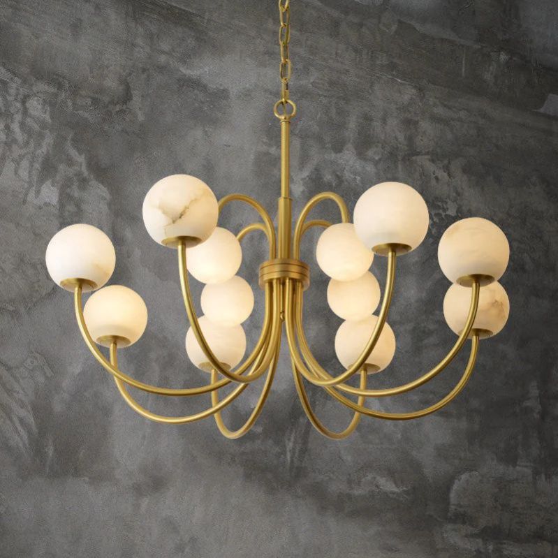 Sienna Alabaster Radial Chandelier - orvaliadecor