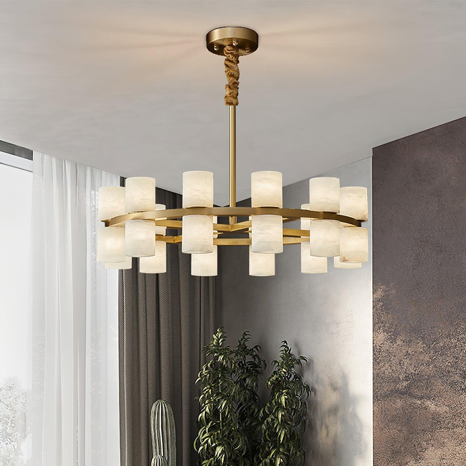 Tabitha Alabaster Chandelier - orvaliadecor