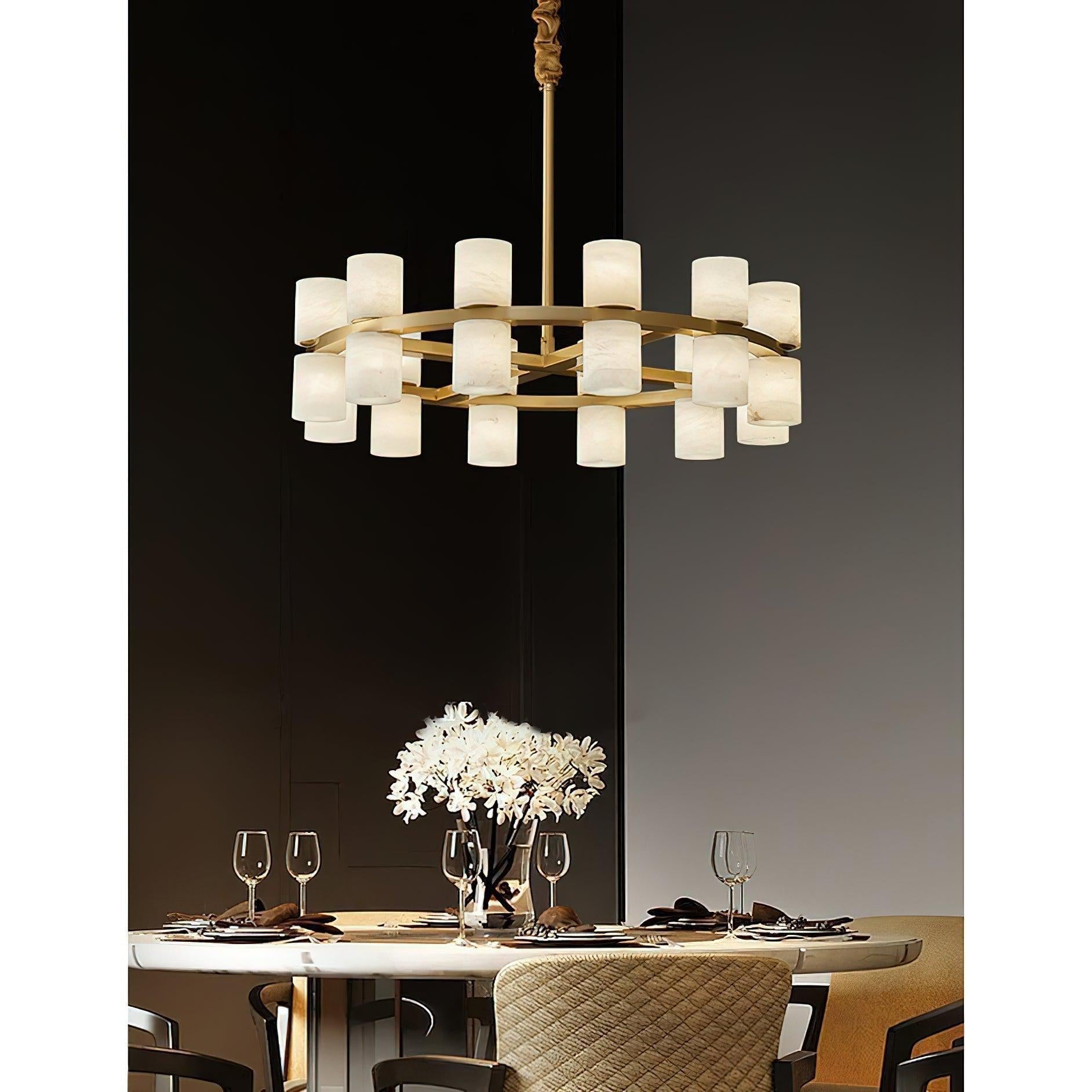 Tabitha Alabaster Chandelier - orvaliadecor