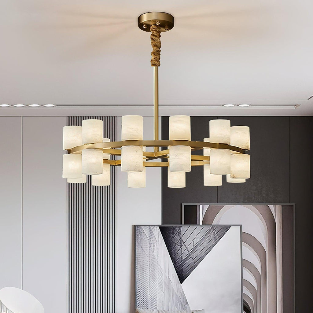 Tabitha Alabaster Chandelier - orvaliadecor