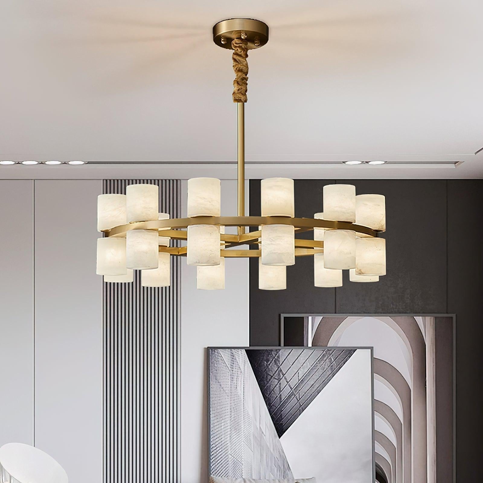 Tabitha Alabaster Chandelier - orvaliadecor