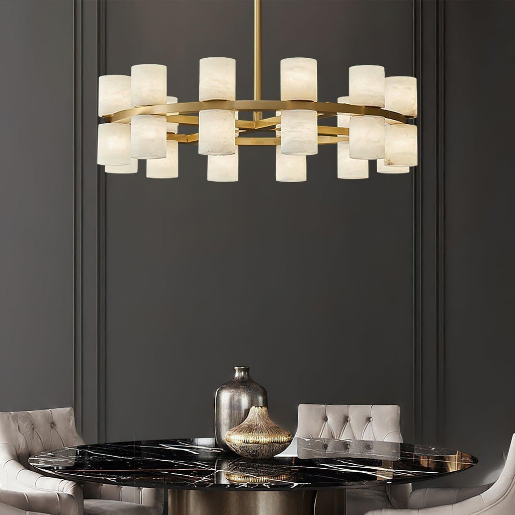Tabitha Alabaster Chandelier - orvaliadecor