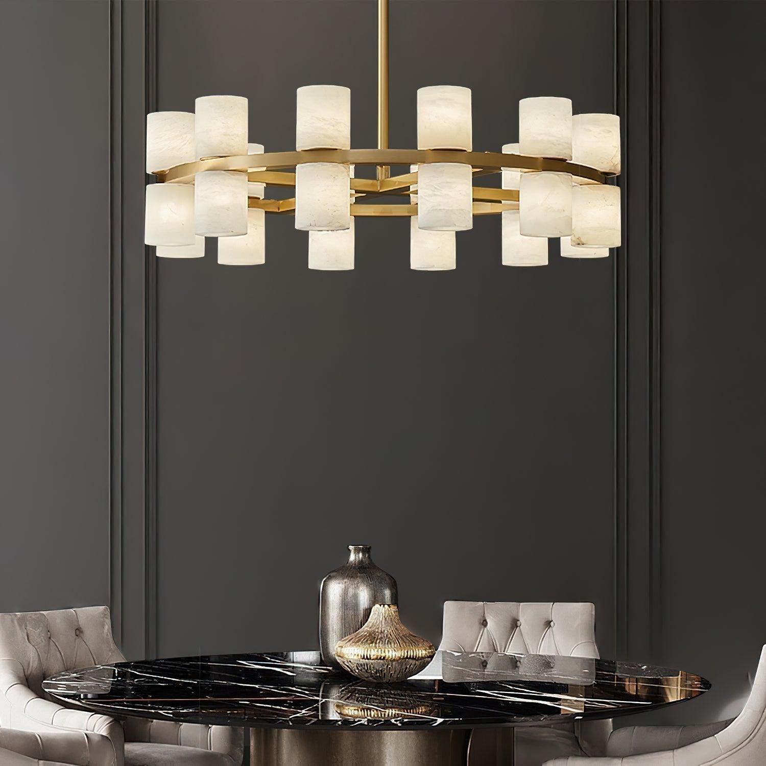 Tabitha Alabaster Chandelier - orvaliadecor